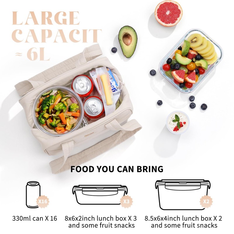 Lunch Bag Women，Freezable Lunch bag，Built-in Ice Pack Small Cooler，Womens Lunch