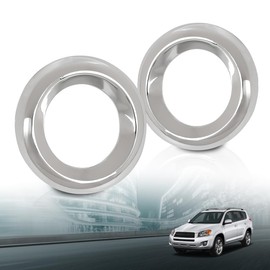 LQI Fog Light Trim Cover Ring Driving Lamp Bezel Set for Left & Right Fog Light Hole Compatible with Toyota RAV4 2009-2012 521280R030, 521270R030, TO1039128, TO1038128