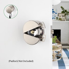 Doorknob Lock Cover, Door Knob Lockout Device, Cover for Disabling The Door Handle, Preventing Rotation of The Door Knob and Access to The Keyhole,Suitable for Round Doorknob,Stainless Steel