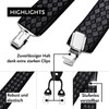 DonDon Men's Braces Wide 3.5 cm with 4 Braces Clips