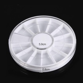 Rhinestone Box Bead Container - 6Pcs/Set 12 Compartments Nail Art Decoration Gem Rhinestone Empty Wheel Box Storage Container, for Storing a Variety of Nail Art Decorations