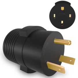 RVPLAN RV Adapter: 30A TT-30P Male Plug to 50A 14-50R Female Receptacle,Black