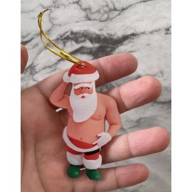 Unbranded Sexy Santa Claus Saint Nick 2D Flat Acrylic Christmas Tree Ornament