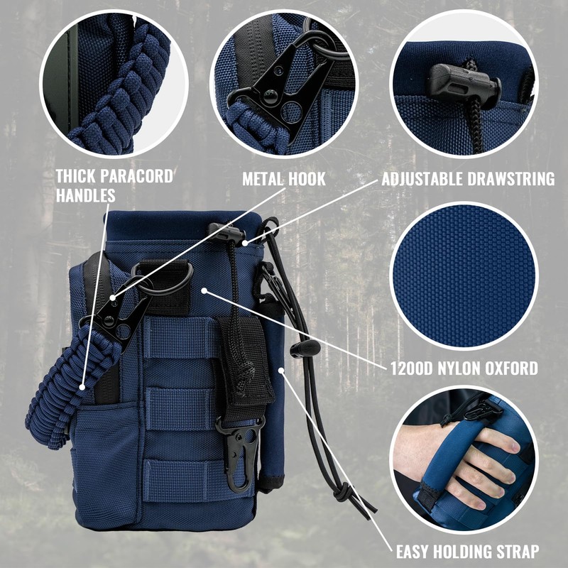 NATURE PIONEOR 32 oz Tactical Water Bottle Pouch, Multi-Function Tactical