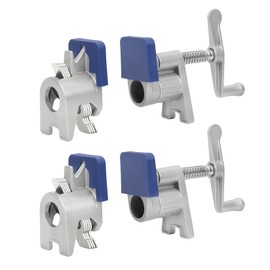 WORKPRO 2-Pack 3/4'' Pipe Clamps, Wood Gluing Pipe Clamp Set with H-shaped Feet, Lightweight Cast Aluminum Quick Release Wood Clamps for Woodworking, Carpentry, Home Improvement, and DIY Projects