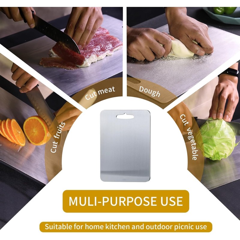 Titanium Cutting Boards - 2025 Upgrade 100% Pure Titanium Cutting