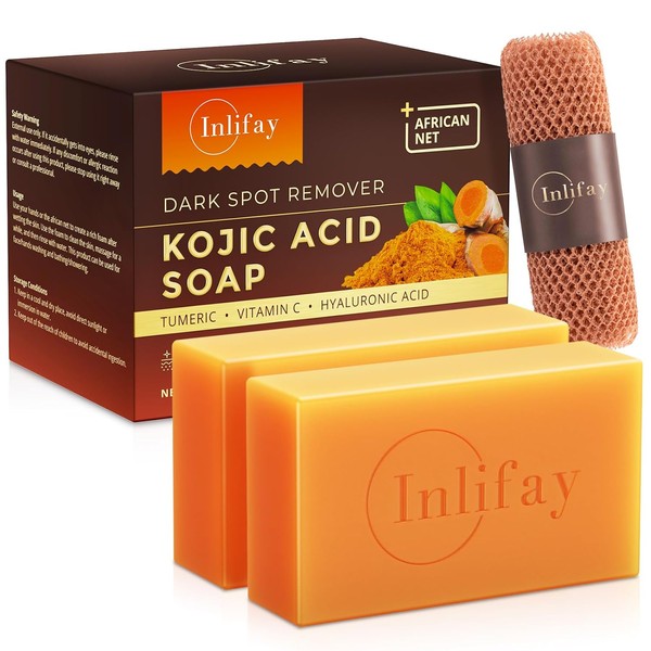 Inlifay Kojic Acid Soap Bar with Turmeric for Dark Spot