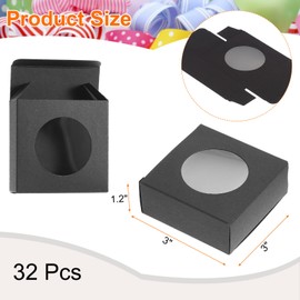 uxcell 32Pcs Soap Packaging Boxes 3x3x1.2 Inch Kraft Soap Box Mini Soap Present Treat Gift Box for Bakery Candy Packaging Jewelry Display (Black)