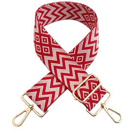 5 cm Bag Straps Wide, Adjustable Shoulder Strap for Bag, Bag Straps for Changing, Golden Carabiner Shoulder Strap, Shoulder Strap for Women Handbags, Crossbody DIY Accessories (Multiple Style), red