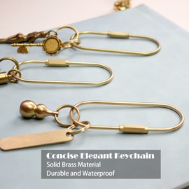 CMVFYL Gold Brass Key Rings, Purse Bag Charms for Handbags, Screw Lock Key Organizer, Carabiner Keychain Clip for Keys