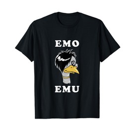 Emo Emu T-Shirt Funny Metal Gothic Emu Bird T-Shirt