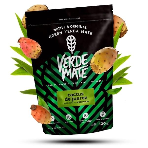 Verde Mate Cactus de Juarez Tea 500g | Yerba Mate Tea from Brazil | Fruit-flavoured yerba mate | Stimulating yerba mate | Unsmoked | Vegan | Gluten free