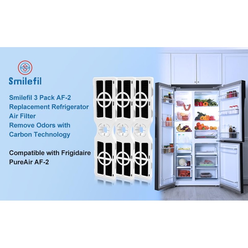 S SMILEFIL 3 Pack AF-2 RAF-2 Replacement Refrigerator Air Filter