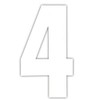 Pack of 3 Wheelie Bin House Numbers - White Number 4