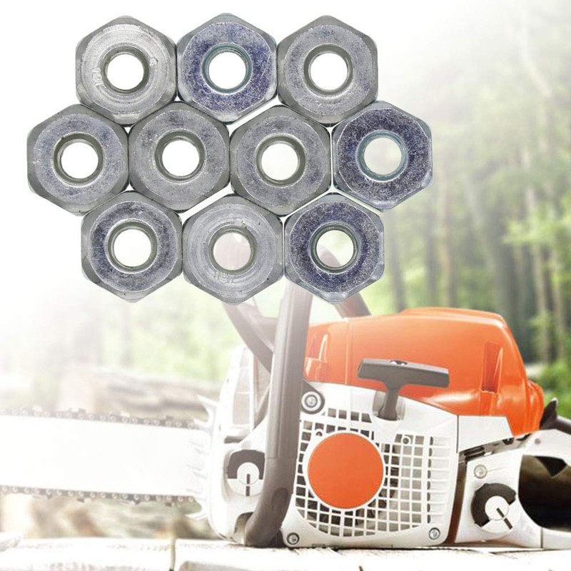 QHALEN Replacement 10Pcs Bar Nuts for STIHL Chainsaw MS170 MS180