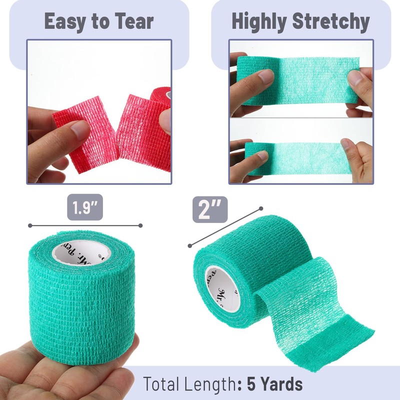 Mr. Pen- Self Adhesive Bandage Wrap, Assorted Colors, 2" x