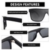 GLINDAR Oversized Square Polarized Sunglasses for Men Women, One Piece