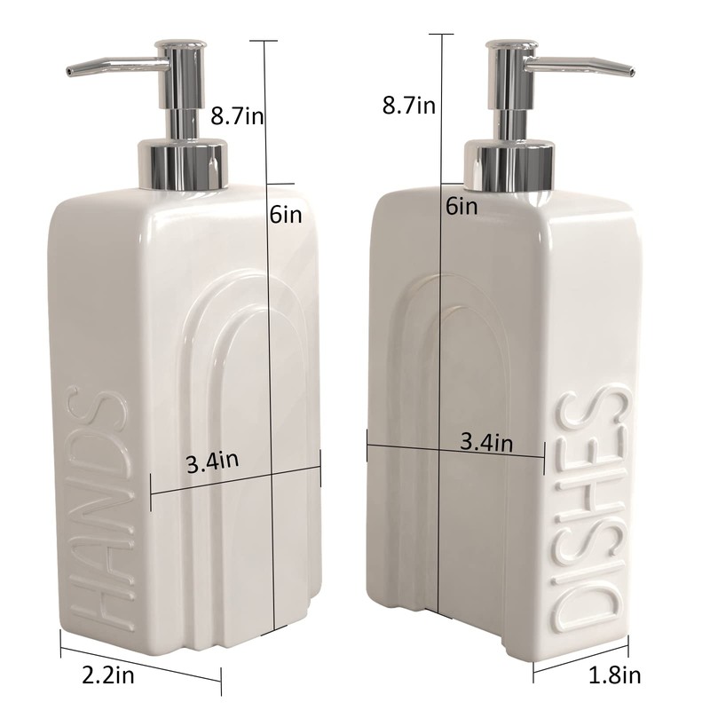 Karisky Soap Dispenser Set with Stainless Steel Pump, 2 Pack