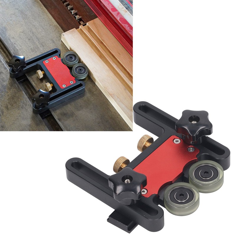Table Saw Stock Roller Woodworking Double Wheel Sliding Feeding Guide