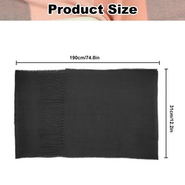 SwirlColor Girls Scarf, Soft Faux Cashmere Scarves Wraps Shawl Winter Long Scarf for Girls Kids Neck Warmer-Black