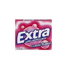Extra - 5 Cinnamon + 5 Classic Bubble Sugarfree Gum - Pack of 10