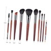 Minkissy Cosmetics Brush Set 10pcs Makeup Brush Kit Wood Handles