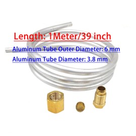 Meter Star 0.24"(6mm) Aluminum Tubing with compression olive Fittings M10x1 female and Male Length 1 meter/39 inch gas water heater parts