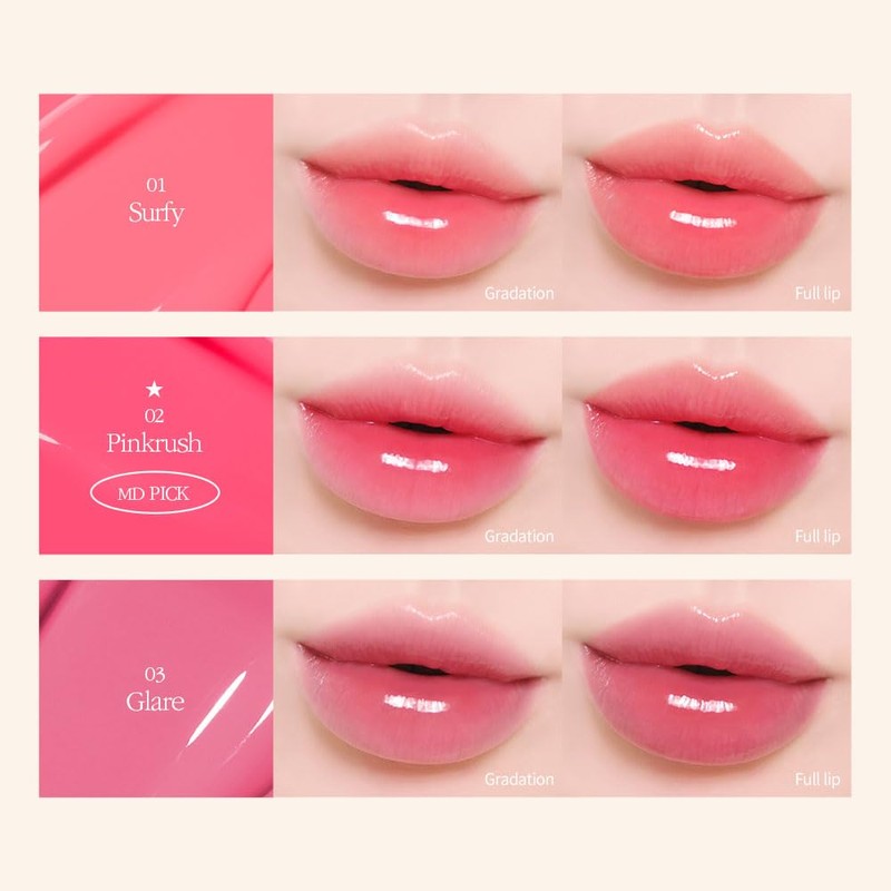 COSNORI Flow Wave Lip Tint - Vegan Glassy Lip Gloss,