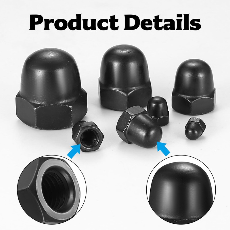 Cap Nuts High Shape Set, 235 Pieces Stainless Steel Hex
