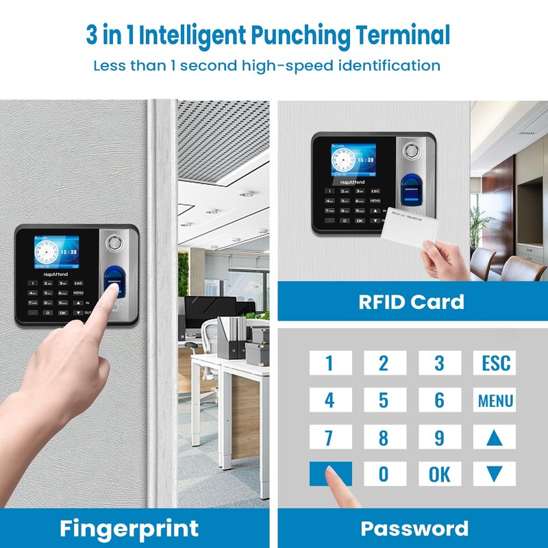 Attendance Machine - Biometric Fingerprint Clock in Clock Out Machine,