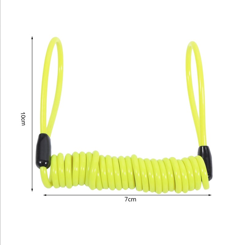 Motorcycle Bicycle Alarm Disc Lock Anti-Theft Spring Reminder Coil Cable