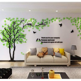 3D DIY Tree Wall Sticker Large Family Bird and Tree Wall Decal Art Mural Stickers Home Decor for Living Room Bedroom Home Decoration TV Backdrop Wall