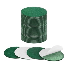 M METERXITY 30-Pack Lamp Base Felt, 2.5 Inch Dia. 2mm Thick Self Adhesive Round Fabric Felt Pads for Lamp/Furniture/DIY, Non-Slip Fiber Backed Patch Circles with Adhesive Backing [Green]