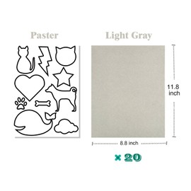 20 Pcs Self Adhesive Velvet Flocking Liner Sheet for Jewelry Drawer, Self-Adhesive Flannel for Storage Box Lining,Size: 8.8X11.8 Inches (Light Gray)
