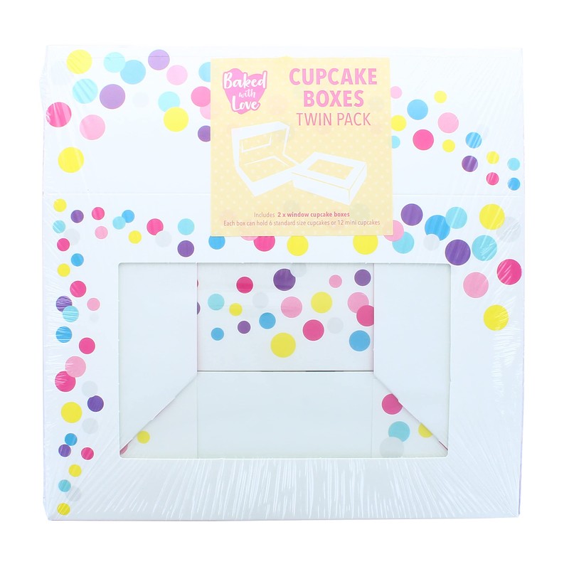 Baked with Love 650210 6/12 Cupcake Box, Twin Pack, Pink