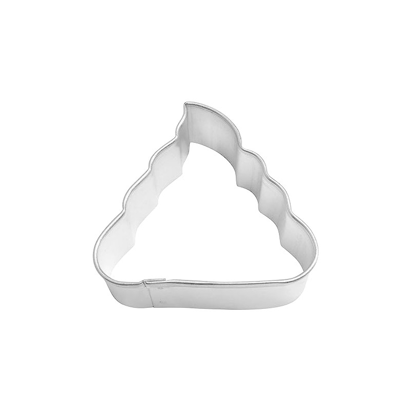R&M Mini Poop Emoji 2" Tinplated Cookie Cutter, Silver