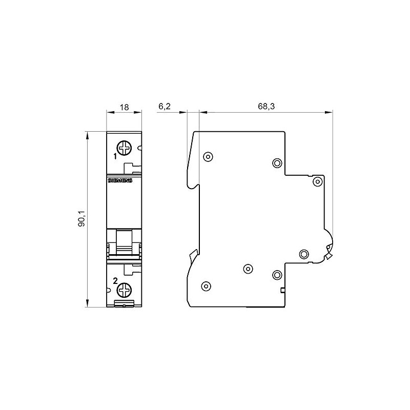 Siemens 5SL6106-6 Miniature Circuit Breaker 6kA 1 Pole B-6A