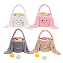 Artsadd Easter Bunny Basket for Kids Easter Egg Bucket Rabbit Tote Bags for Easter Egg Hunts Decorations Bunny Bag and Easter Party Favors Easter Gifts for Kids
