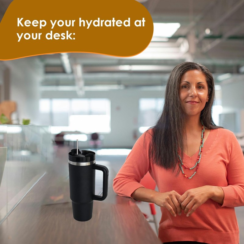 40oz Handle Tumbler - Stainless Steel Insulated Travel Mug with