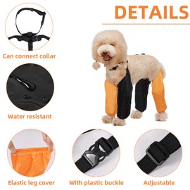 Dog Leg Sleeves Waterproof Dogs Leg Covers with Suspenders, Anti-Dirty Doggy Leg Muffs for Snow Rain Walking Outdoor, Dog Suspender Leggings Washable Protector Sleeve Anti-Licking Pant for Dogs,3XL