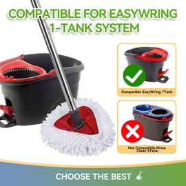 3 Pack White Reusable Microfiber Mop Pads Compatible with O-Cedar EasyWring Triangle Mop,Elastic Mop Head Replacement for Deep Clean,Machine Washable Mop Refills