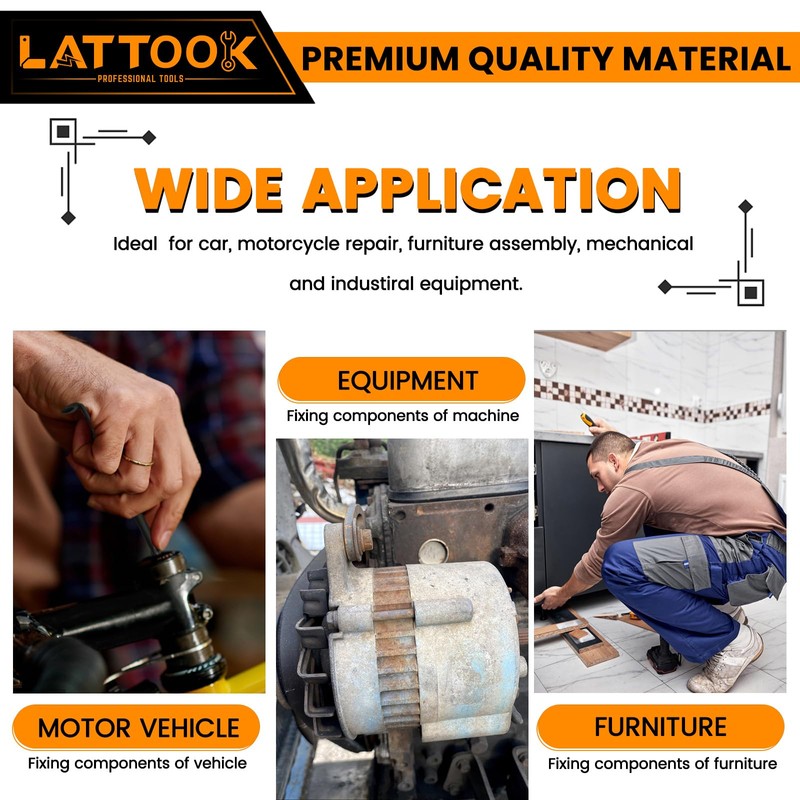 3PCS Right Angle Offset Screwdriver Set, LATTOOK L-Type 90 Degree
