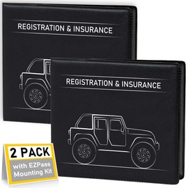 CANOPUS Car Registration and Insurance Holder, Car Document Holder, Vehicle Registration and Insurance Card Holder, Wallet for Auto, Trailer, Motorcycle, Truck, Vehicle Paperwork Organizer (2 Pack)
