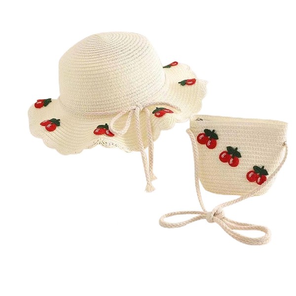 EPCDBBRT 1 Children's Straw Hat with 1 Straw Bag, 1