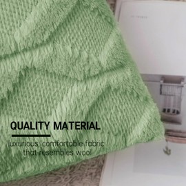 MIULEE Sage Green Throw Pillow Covers 18x18 Set of 2 Spring Decorative Farmhouse Couch Throw Pillows Spring Boho Shells Cute Soft Plush Wool Winter Pillowcases for Bedroom Living Room Sofa