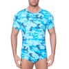 Landofgenie Short Sleeve Onesie Adult One Piece Pajamas Camouflage Bodysuit
