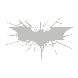 Flying Bat Through Shattered Glass Vinyl Decal Sticker - 8 x 5 inches