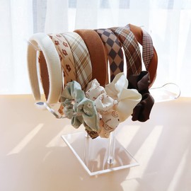 Acrylic Headband Holder, Clear Headband Organizer Stand, Hair Accessories Storage, Hair Accessories Organizer, Jewelry Display Bracelet Display Holder Stand,(2-Tier & 2-Panel)