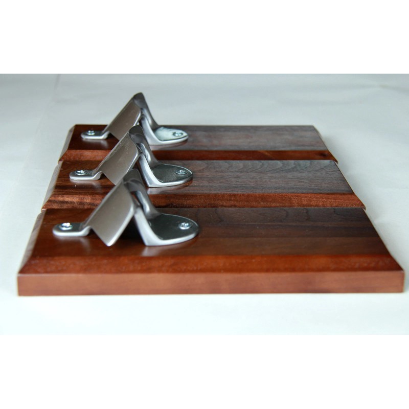 WoodEffex Bottle Opener Magnetic Cap Catcher - Handmade Walnut w/Brushed