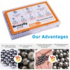 Breezliy 490Pcs 3/32"-1/2" Precision Chrome Steel Assorted Loose Bicycle Bearing